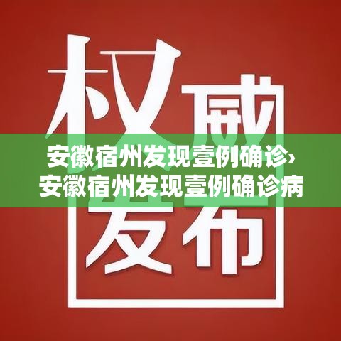 安徽宿州发现壹例确诊›安徽宿州发现壹例确诊病例 安徽宿州发现壹例确诊›安徽宿州发现壹例确诊病例