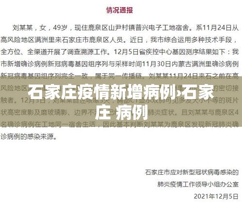 石家庄疫情新增病例›石家庄 病例