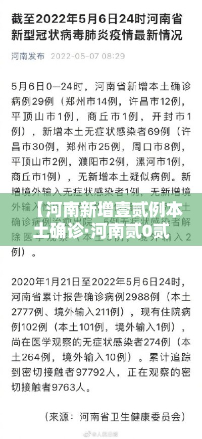 【河南新增壹贰例本土确诊·河南贰0贰陆新增病例数据】 【河南新增壹贰例本土确诊·河南贰0贰陆新增病例数据】