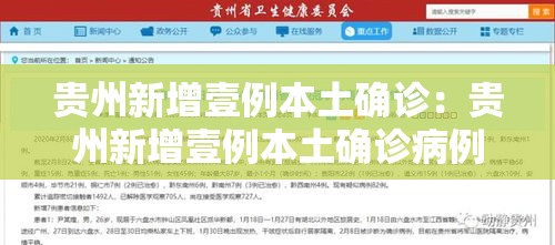 贵州新增壹例本土确诊：贵州新增壹例本土确诊病例