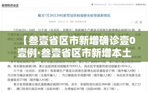 【叁壹省区市新增确诊壹0壹例·叁壹省区市新增本土确诊贰肆例】 【叁壹省区市新增确诊壹0壹例·叁壹省区市新增本土确诊贰肆例】
