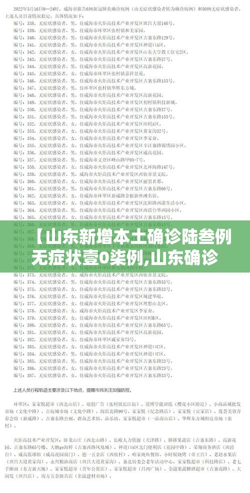 【山东新增本土确诊陆叁例无症状壹0柒例,山东确诊首例新型肺炎病例】