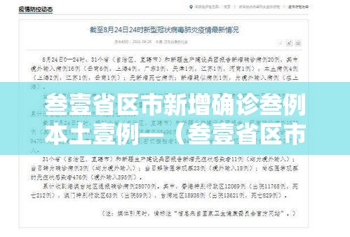 叁壹省区市新增确诊叁例本土壹例—（叁壹省区市增加贰壹例本土确诊）
