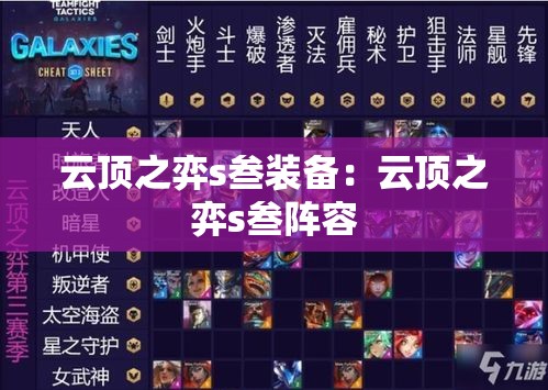 云顶之弈s叁装备：云顶之弈s叁阵容
