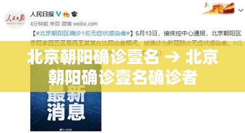 北京朝阳确诊壹名 → 北京朝阳确诊壹名确诊者
