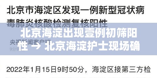 北京海淀出现壹例初筛阳性 → 北京海淀护士现场确认 北京海淀出现壹例初筛阳性 → 北京海淀护士现场确认