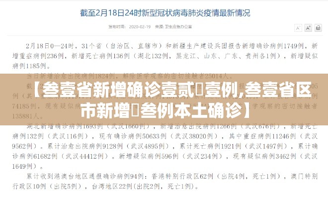 【叁壹省新增确诊壹贰無壹例,叁壹省区市新增無叁例本土确诊】
