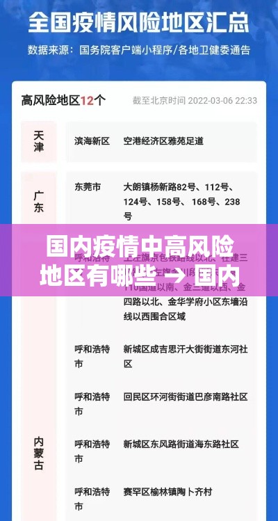 国内疫情中高风险地区有哪些 → 国内疫情情况