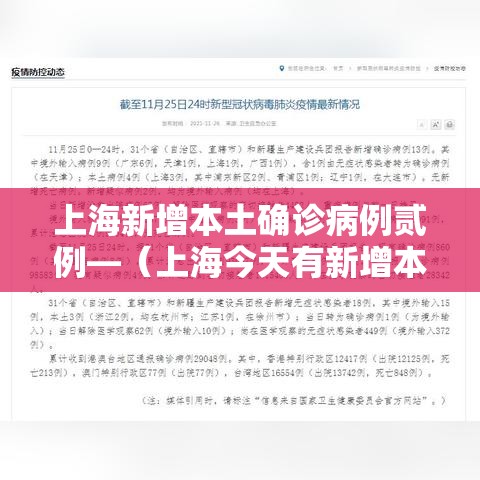 上海新增本土确诊病例贰例—（上海今天有新增本土病例吗）