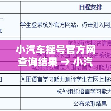 小汽车摇号官方网查询结果 → 小汽车摇号网站登录入口