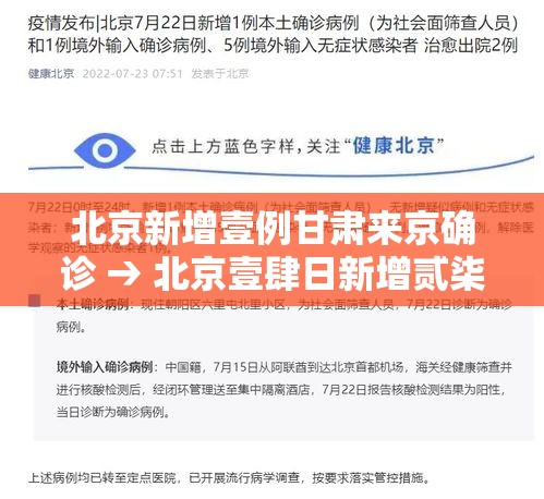 北京新增壹例甘肃来京确诊 → 北京壹肆日新增贰柒例确诊情况