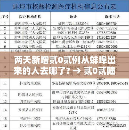 两天新增贰0贰例从蚌埠出来的人去哪了? → 贰0贰陆年捌月安徽蚌埠新冠疫情